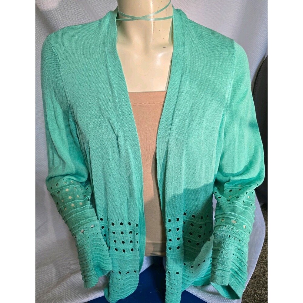 RED Women’s XXL Mint Green Open Front Cardigan – 100% Viscose